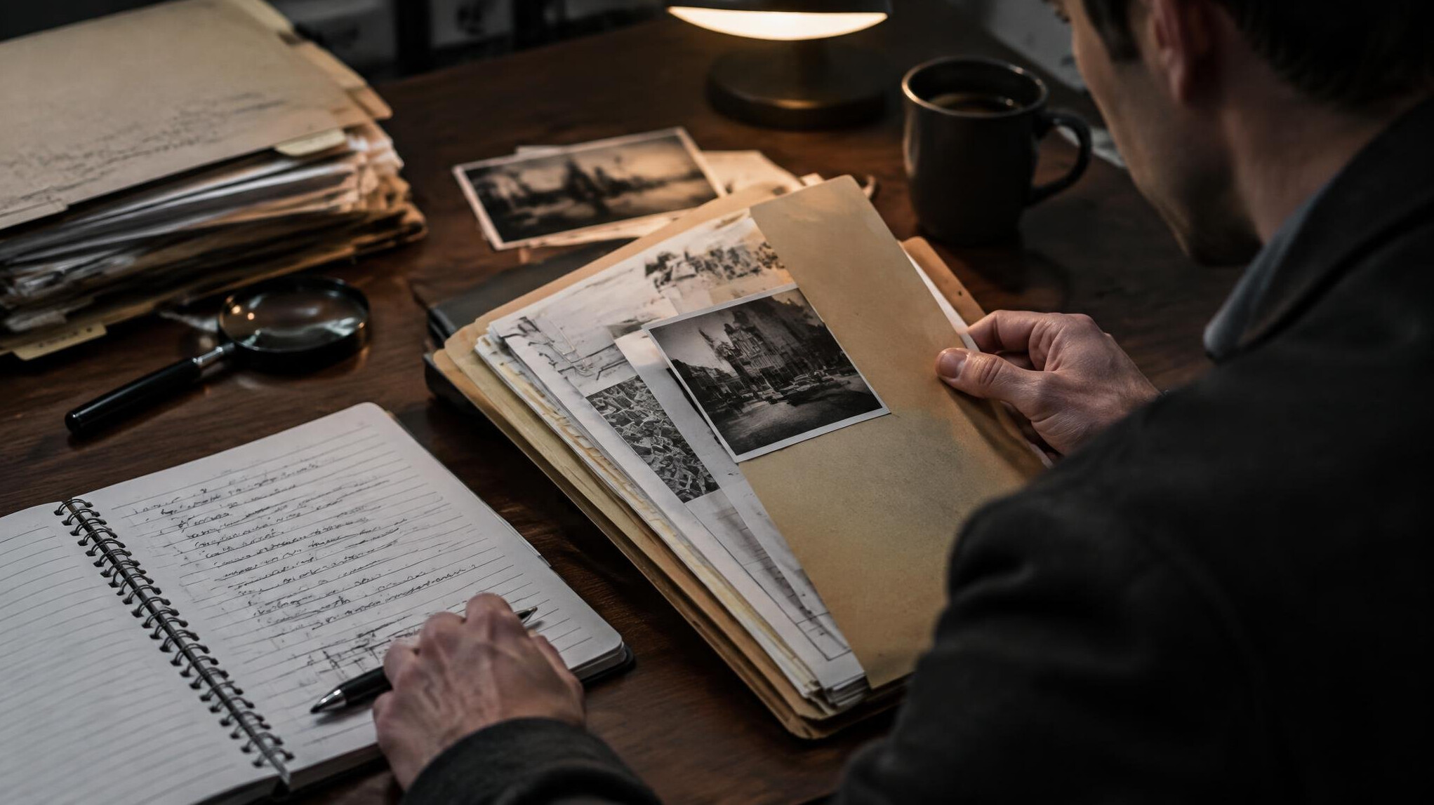 notebook with notes